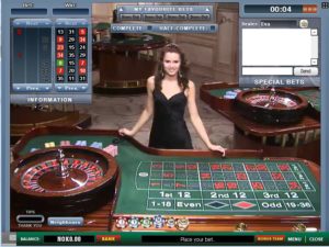 Example of live roulette at an online casino